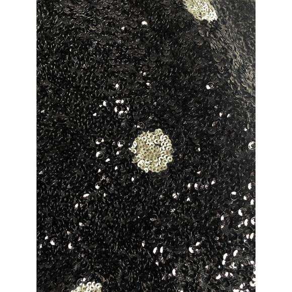 J. Crew Women's Sequin Short Sleeve Top Black White Polka Dots Blogger Favorite - Picture 8 of 11